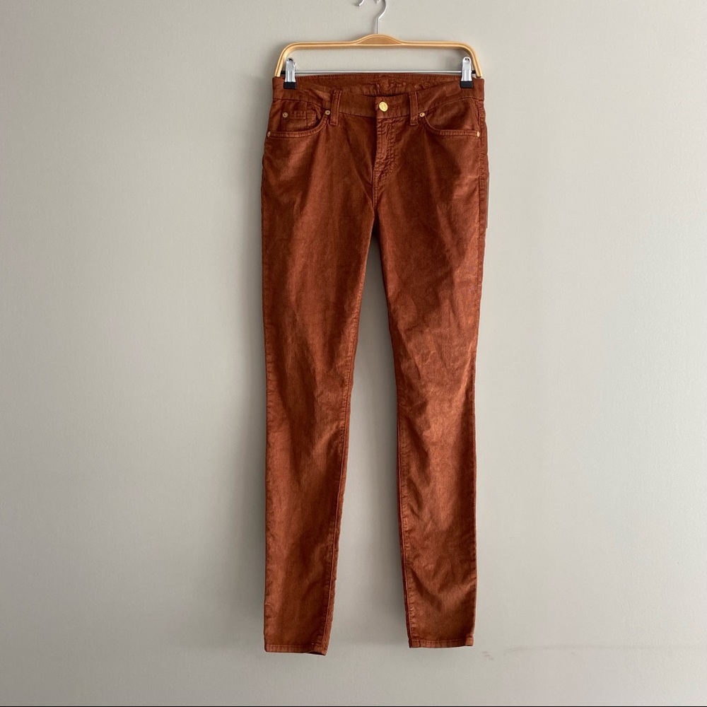 NWT 7 For All Mankind The Skinny Pant in Rust Corduroy